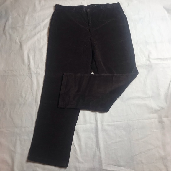 VTG Eddie Bauer Corduroy Pants Brown Flat Front 42 x 34 - Picture 3 of 8